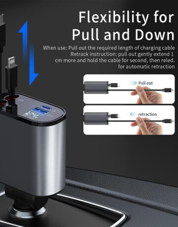 4 in 1 retractable car charger 4